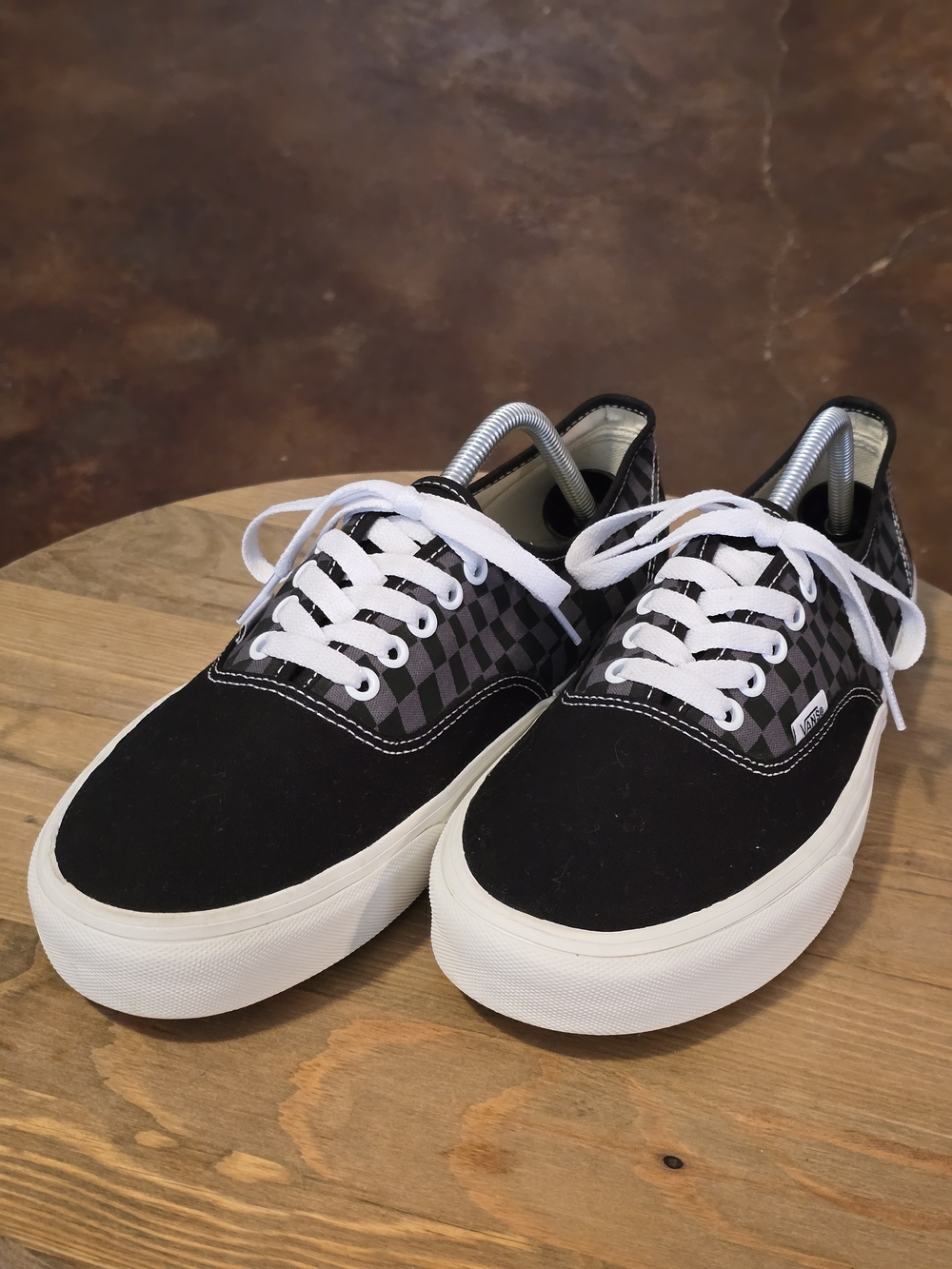VANS Authentic Warp Check Black Sneakers Men’s 10.5 Women’s 12 Checkerboard